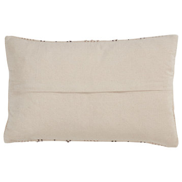 Striped WovenThrow Pillow, Ivory, 13"x20", Down Filled