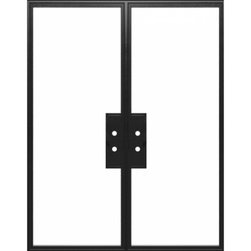 ACO -DOUBLE - STEEL METAL EXTERIOR GRADE 1-LITE DOUBLE FRENCH DOOR WITH CLEAR LOW-E GLASS - Windows And Doors