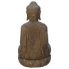 Chinese Oriental Stone Sitting Buddha Amitabha Shakyamuni Statue Hcs7223