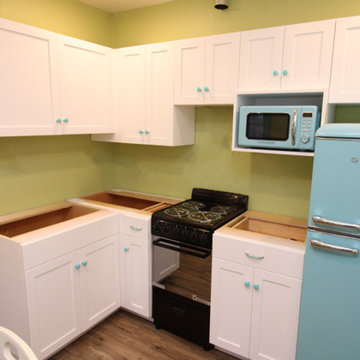Custom Modern Kitchen Cabinets with Shaker Doors and Specialty Hardware