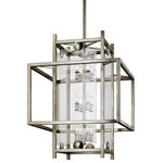 Troy Lighting - Crosby 12 Light Pendant Antique Silver Leaf, Clear - Overlapping rectangles in an Antique Silver Leaf finish that exudes subdued glamour, Crosby mixes Arts & Crafts sensibility with contemporary simplicity. Its robust discs evoke a subtle setting-sun motif, holding in place panes of glass set apart from the frame.