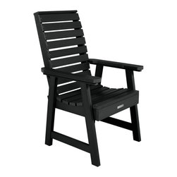 Highwood USA - Weatherly Armchair, Black - Outdoor Dining Chairs
