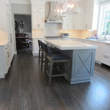 NESCONSET: RED OAK REFINISHED WITH DRIFTWOOD STAIN + 3 COATS TRAFFIC HD SATIN