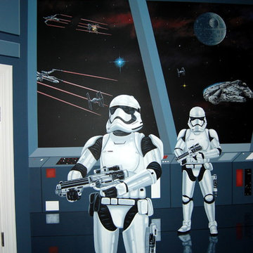Star Wars: The Force Awakens Murals in a bedroom by Tom Taylor of Mural Art LLC