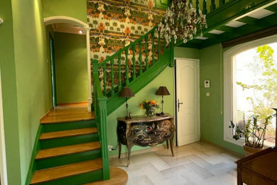 Idée de décoration pour un escalier vintage.