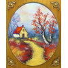 Consigned David Karp Enamel Copper Painting House Stream  ~Son of Max