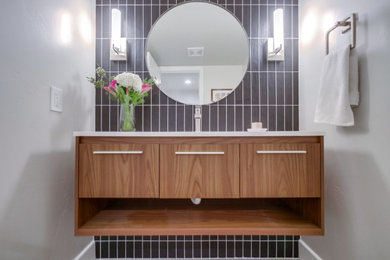 Example of a minimalist powder room design in San Diego