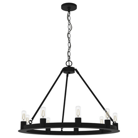 Hunter Saddlewood 9-Light Chandelier in Natural Iron