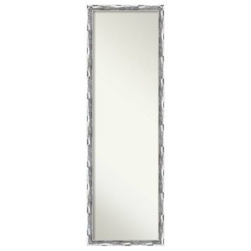 Scratched Wave Chrome Non-Beveled Full Length On the Door Mirror - 16 x 50 in.
