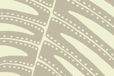 Essential Frond Leaf-Inspired Dot Pattern Light Beige Rug