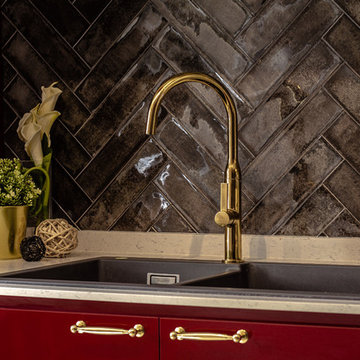 A beautiful burgundy kitchen @ Tampines