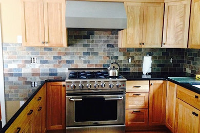 Arts and crafts kitchen photo in Boston