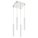 Z-Lite - Z-Lite 917MP12-WH-LED-4SCH Forest - 12" 20W 4 LED Island/Billiard - With a windchime-inspired silhouette, this four-liForest 12" 20W 4 LED Chrome Matte White S *UL Approved: YES Energy Star Qualified: n/a ADA Certified: n/a  *Number of Lights: Lamp: 4-*Wattage:5w LED-Integrated bulb(s) *Bulb Included:Yes *Bulb Type:LED-Integrated *Finish Type:Chrome