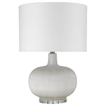 Acclaim Trend Home 22" 1 Light Table Lamp, Nickel/Seasalt Drum