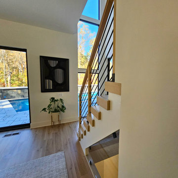 Project #111 | Open-Riser Staircase with Glass Panel Detail