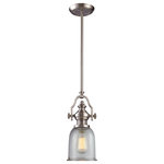 Elk Home - Chadwick 1-Light Pendant, Satin Nickel - The Chadwick Collection Reflects The Beauty Of Hand-Turned Craftsmanship Inspired By Early 20Th Century Lighting And Antiques That Have Surpassed The Test Of Time. This Robust Collection Features Detailing Appropriate For Classic Or Transitional Decors. Finishes Include Polished Nickel, Satin Nickel, Antique Copper And Oiled Bronze. The Various Diffuser Options, Including Glass, Metal, And Wood Printed Metal Shades, Allow For Adaptability To Almost Any Design Scheme.