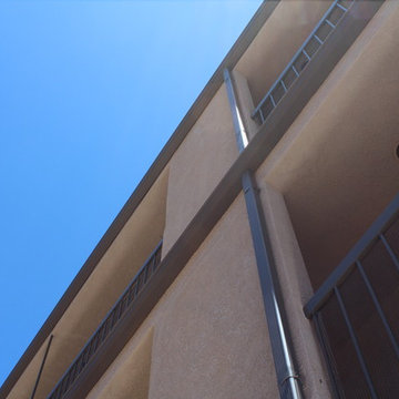 Bronze Seamless Rain Gutters, on an Apartment Building in Eagle Rock