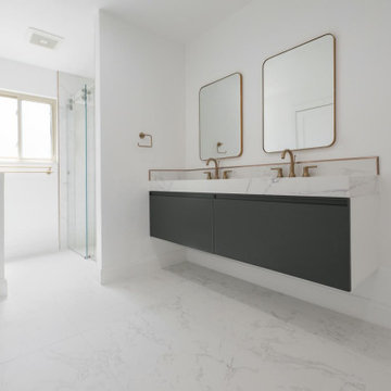 modern white bathroom remodel