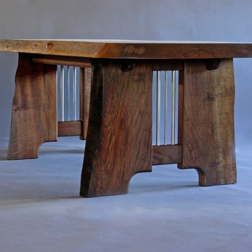 claro walnut slab dining table