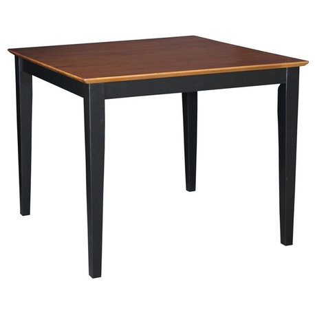 International Concepts 30" Solid Wood Top Table in Black/Cherry