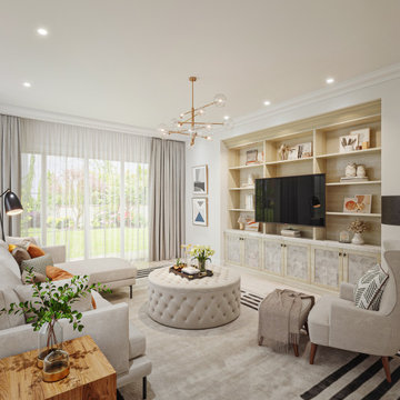 Entertainment Center with Cream Inlays