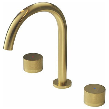 Brushed Gold Double Handle 3-Hole Bathroom Faucets for Sink