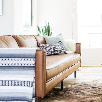 Midcentury Modern Living Room with West Elm Axel Sofa