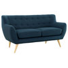 Remark 2-Piece Upholstered Fabric Living Room Set, Azure