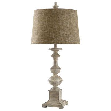 Cromwell 1 Light Table Lamp, Distressed Off White Cream