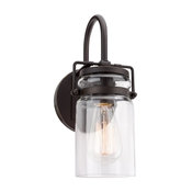 Kira Home Wyer 11.5" Wall Sconce + Glass Jar Shade, Dimmable, Bronze
