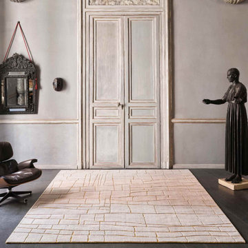 Cretto Double Back Handloom Woollen And Viscose Rug By Mariella Ienna