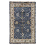 Jaipur Living - Jaipur Living Princeton Knotted Floral Dark Blue/Beige Area Rug, 8'x10' - The Anise collection calls on classic elegance for a stunningly soft and richly patterned addition to traditional and contemporary spaces alike. The Princeton design showcases Persian floral medallions and an intricate border in muted hues of beige and dark blue. An antiqued wash and knotted fringe detailing complete the Old World look of this hand-knotted wool rug.