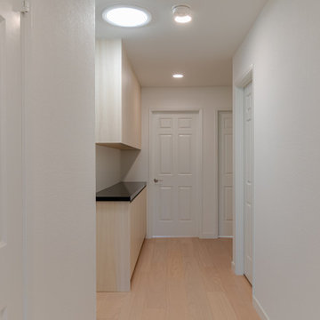 Modern Hallway Remodel with Custom Built-In Storage | Sunnyvale