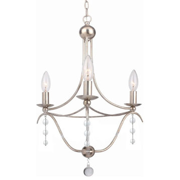 Crystorama Lighting Group 433 Metro 3 Light 16"W Taper Candle - Antique Silver