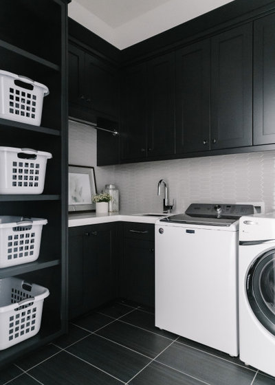 Transitional Laundry Room by Remedy Design Firm