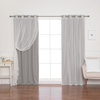 Tulle & Linen Blackout Curtains, Grey, 52"x84"