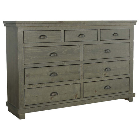 Willow Dresser, Distressed Dark Gray, Without Mirror