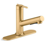 Kohler - Kohler Crue Pull-out 1-Handle Kitchen Sink Faucet, Moderne Brass - Crue Pull-out single-handle kitchen sink faucet