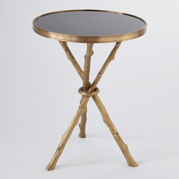 Twig Table, Brass and Black Granite