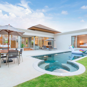 Modern Exterior House With Pool and Outdoor Seating, Modern House, Remodeling Id