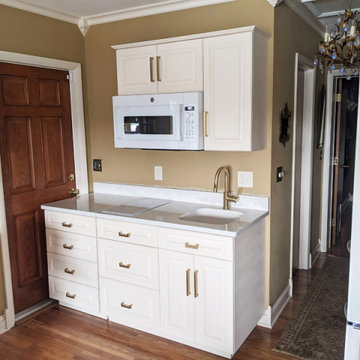 Custom Traditional Raised Panel Kitchenette with Quartz Countertop