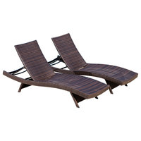 Olivia Outdoor Wicker Chaise Lounge Chairs (Set of 2)