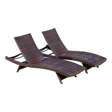 Olivia Outdoor Wicker Chaise Lounge Chairs (Set of 2)