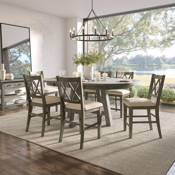 Telluride Contemporary Rustic Farmhouse Seven Piece Counter Height Dining...
