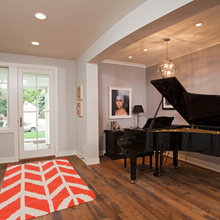 gray walls brown floors
