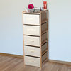 Wood & Fabric 5 Drawer Oragnization Unit with Shelf Top by Lavish Home