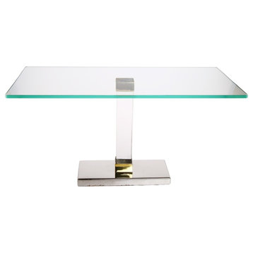 Classic Touch Glass Rectangular Cake Stand With Acrylic Stem