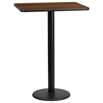 24"x30" Rectangular Laminate Table Top With 18" Round Bar" Table Base