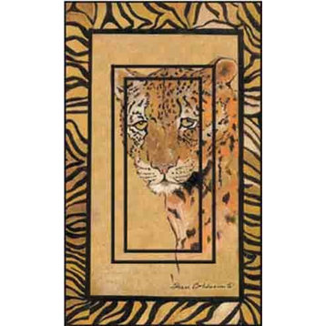 Leopard Single Rocker Peel and Stick Switch Plate Cover: 2 Units