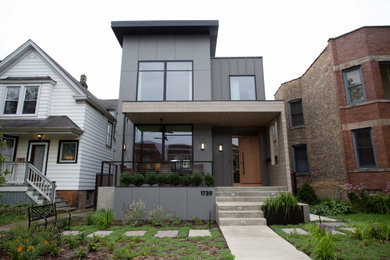 Example of a trendy home design design in Chicago